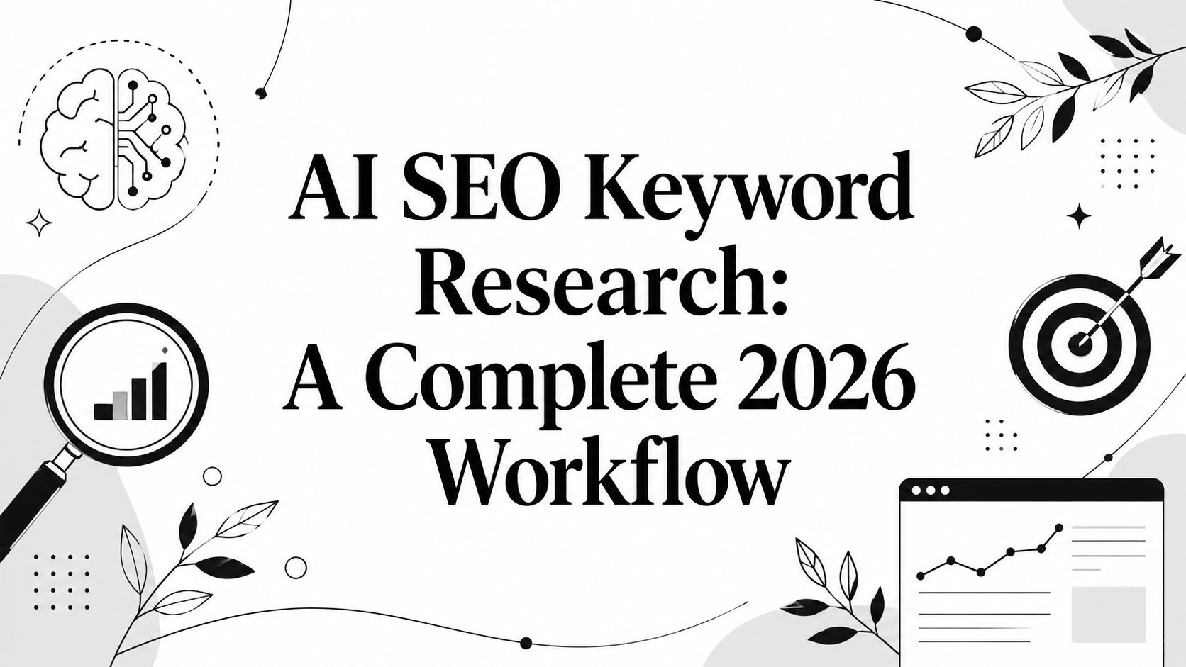A close-up shot of a person's hands typing on a modern laptop on a wooden desk, representing AI SEO keyword research workflow.