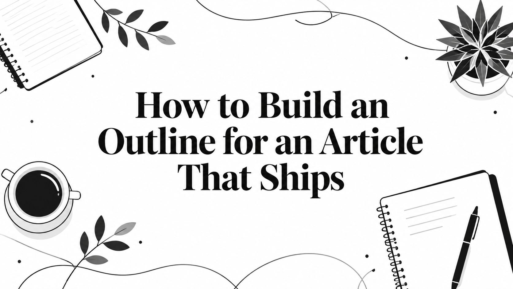 A flowchart showing a four-step framework for outlining an article: Headline Formulation, Section Hierarchy, Intent Mapping, and Developer Notes.